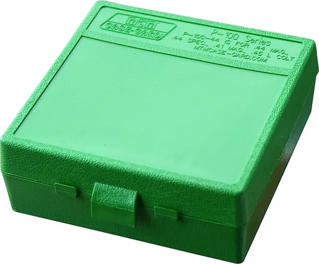 MTM Case-Gard P1004410 Ammo Box Green Holds 100 Rounds Handgun - MTM Case-Gard