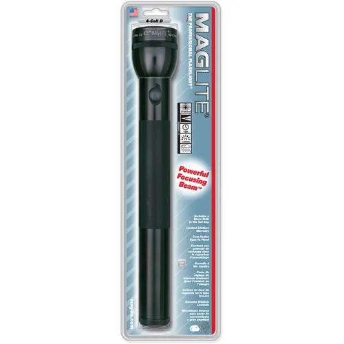 Maglite 4-Cell D Flashlight Black with High-Intensity Beam - Maglite