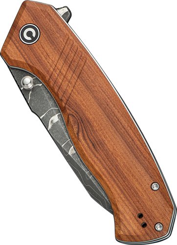CIVIVI C23079DS1 Placoid Knife 3.67" Wood/Damascus Blade Liner Lock - CIVIVI