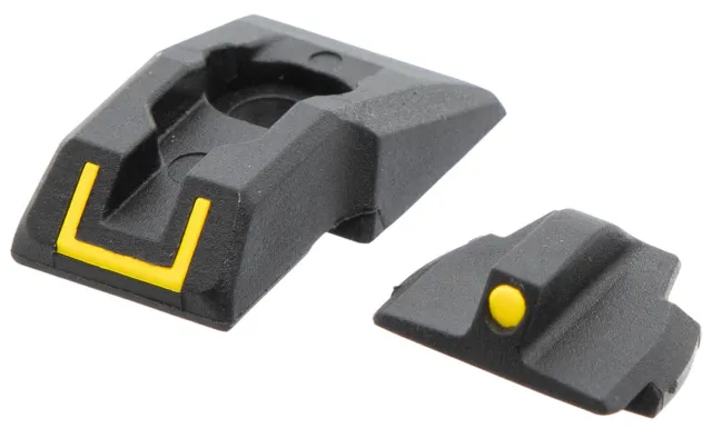 Ruger Security 9 Sight Set: Black/Yellow Polymer, Square Dot/U-Notch