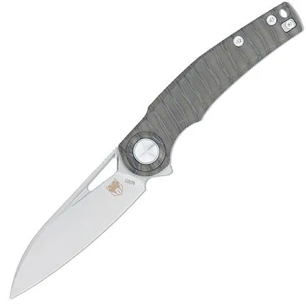CobraTec CTAPXM390SFT Apex Button Lock M390 Sheepsfoot Titanium Handle - CobraTec Knives
