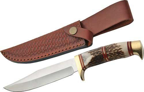 SZCO SS3318 Steel Stag 5.75" Wolf Hunter Knife with Sheath - SZCO Supplies
