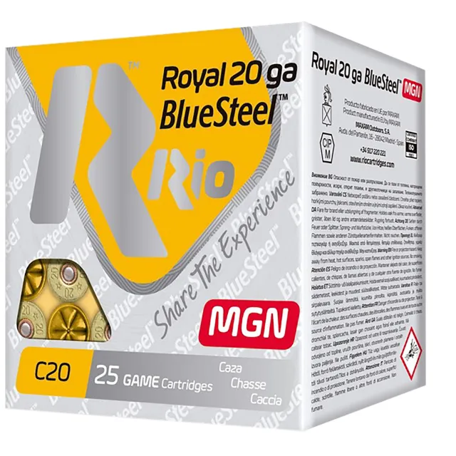 Rio Ammunition RBSM202 BlueSteel Royal 20Gauge 3" 1oz 2Shot 25 Per... - Rio Ammunition - 20 Gauge
