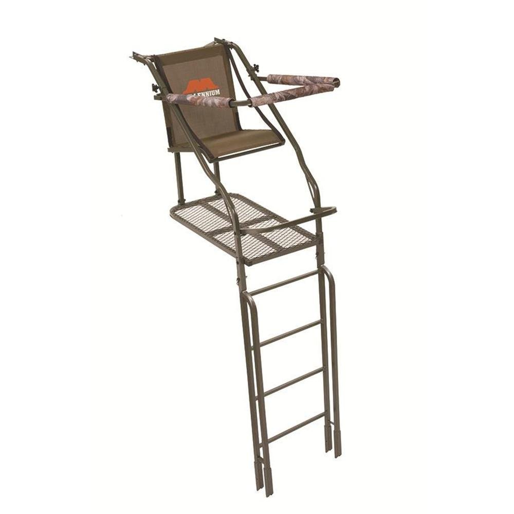 Millennium L-110-SL 21' Ladder Stand, Double Platform, Safe-Link 35' Line - Millennium