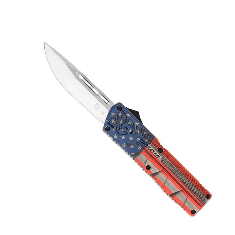 CobraTec Knives Lightweight American Flag D2 Steel OTF Knife 3.25 In - CobraTec Knives