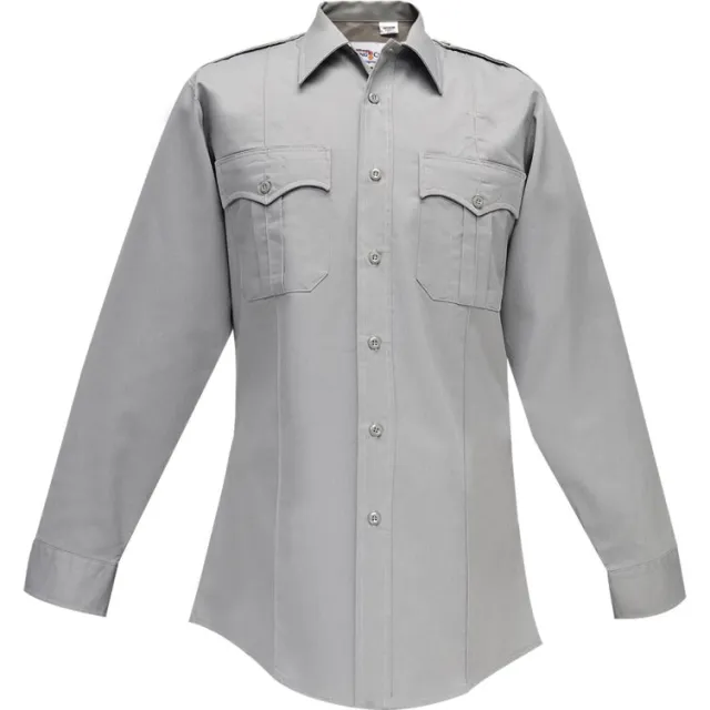 Flying Cross Duro Poplin Long Sleeve Shirt Sewn-In Creases