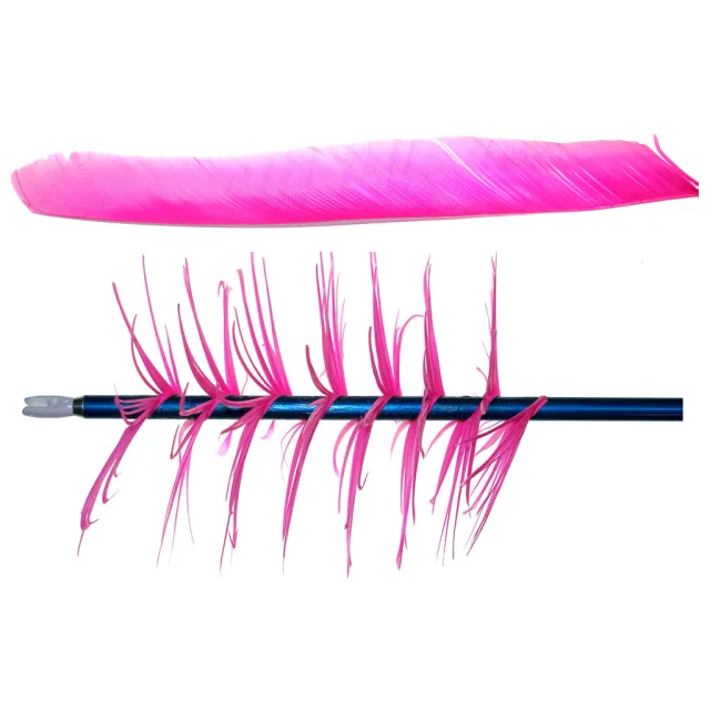 Trueflight 17002 Spiral Wrap Flu-Flu Feathers Pink RW 100 Pack - Trueflight