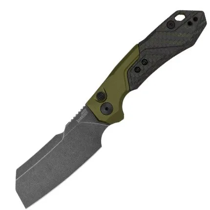 Kershaw Launch14 Cleaver 3.375 In Olive Carbon Fiber 7850OLBW - Kershaw