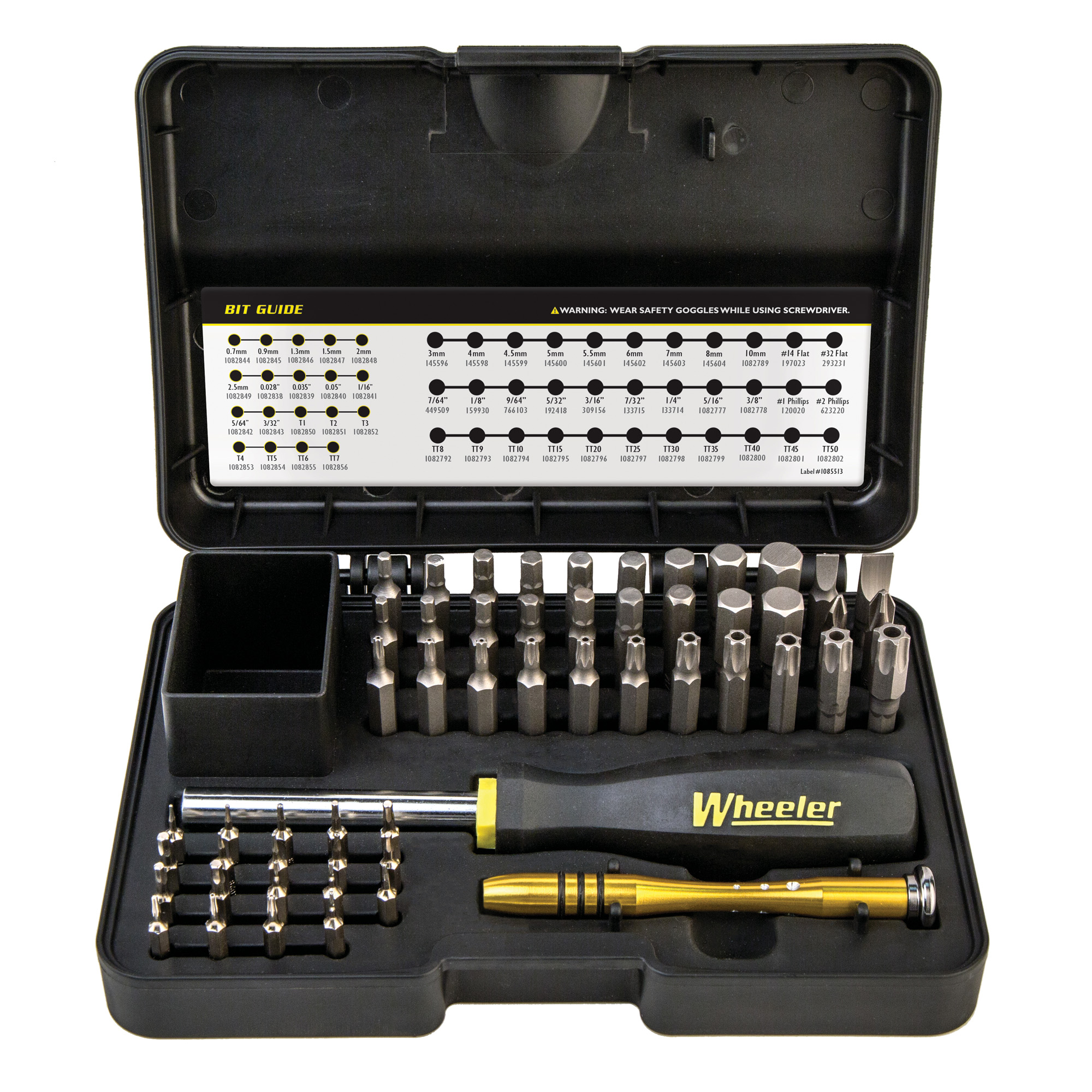 Wheeler 1081958 Hex/Torx Screwdriver Set, 55-Piece, SAE/Metric, Black, Includes Case - Wheeler