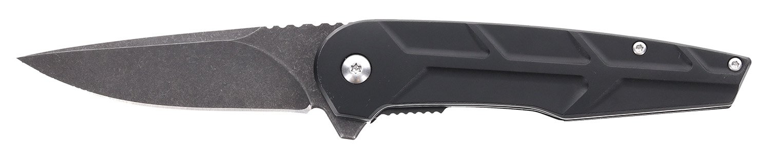 Schrade Reckon 1159329 - 3.25" Dark Stonewash D2 Steel Blade, Black Aluminum Handle, Nitro Assisted Opening - SCH