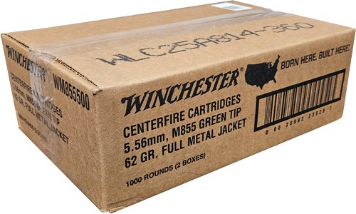 Winchester USA 5.56 NATO 62gr Green Tip FMJ - 1000rd Case - Winchester - 5.56x45