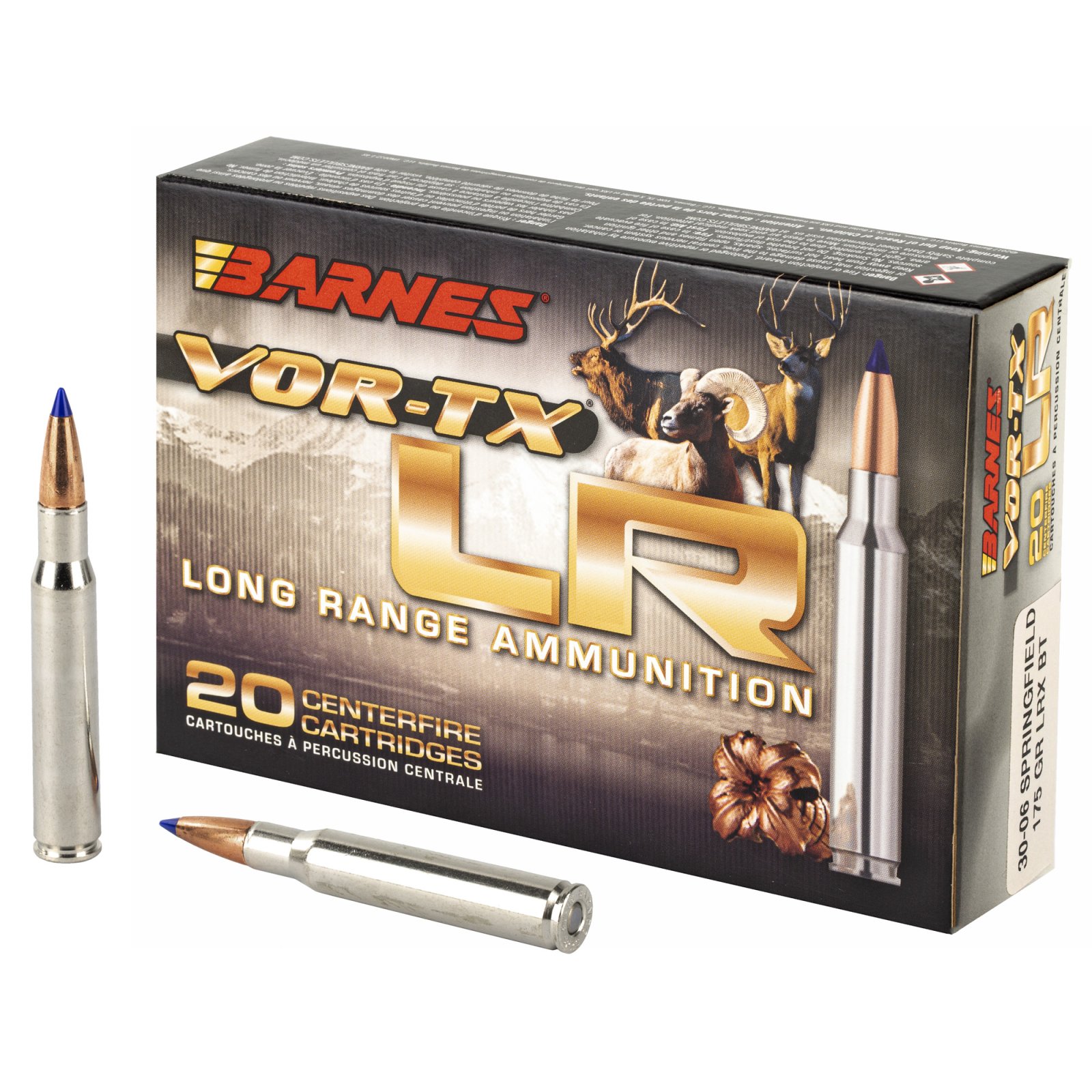 Barnes Bullets 30748 LRX Boat Tail .30-06 Springfield 175 Grain 20 Rounds - Barnes Bullets - 30-06 SPRINGFIEL