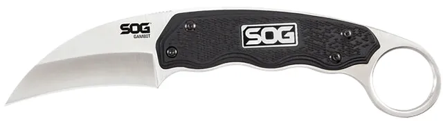 SOG SOG-GB1001-C Gambit 2.58" Sheepsfoot Blade Black Handle with Sheath - SOG