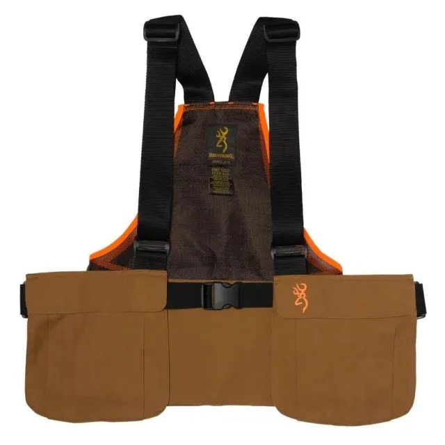 Buy Browning Upland Strap Vest Tan/Blaze - Adjustable, Versatile, Large Pockets online