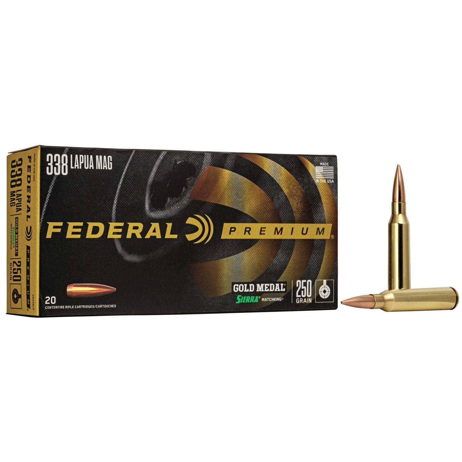 Federal GM338LM .338 Lapua Mag 250 Grain BTHP 20 Rounds per Box - Federal Premium Ammunition - 338 Lapua Mag