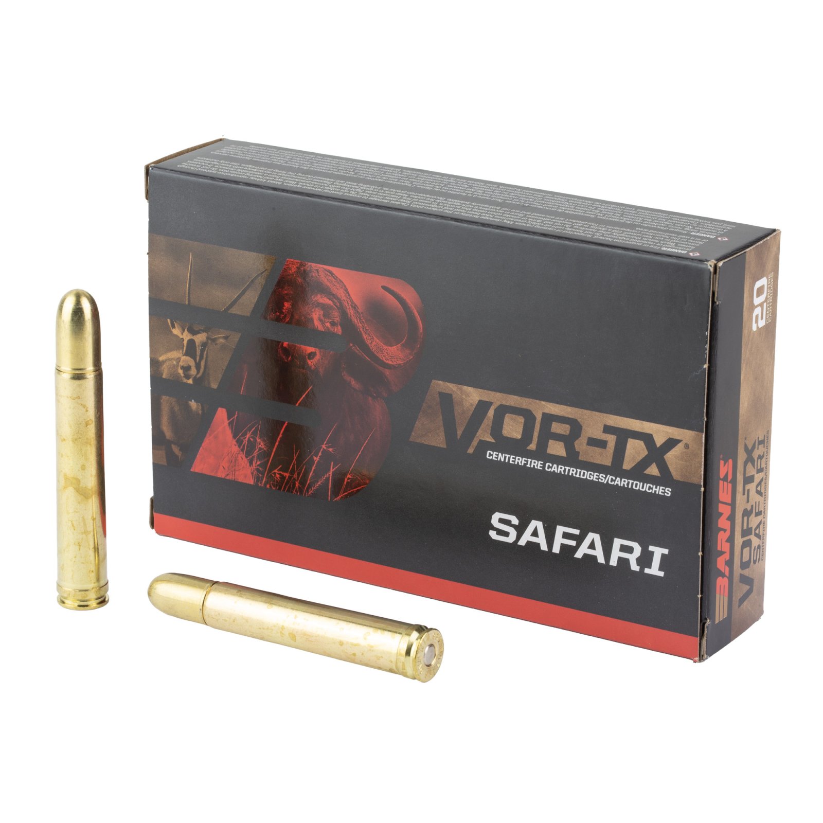 Barnes VOR-TX SAFARI 458 Winchester 450 Grain Banded Solid Round Nose 20 - Barnes Bullets - 458 Winchester