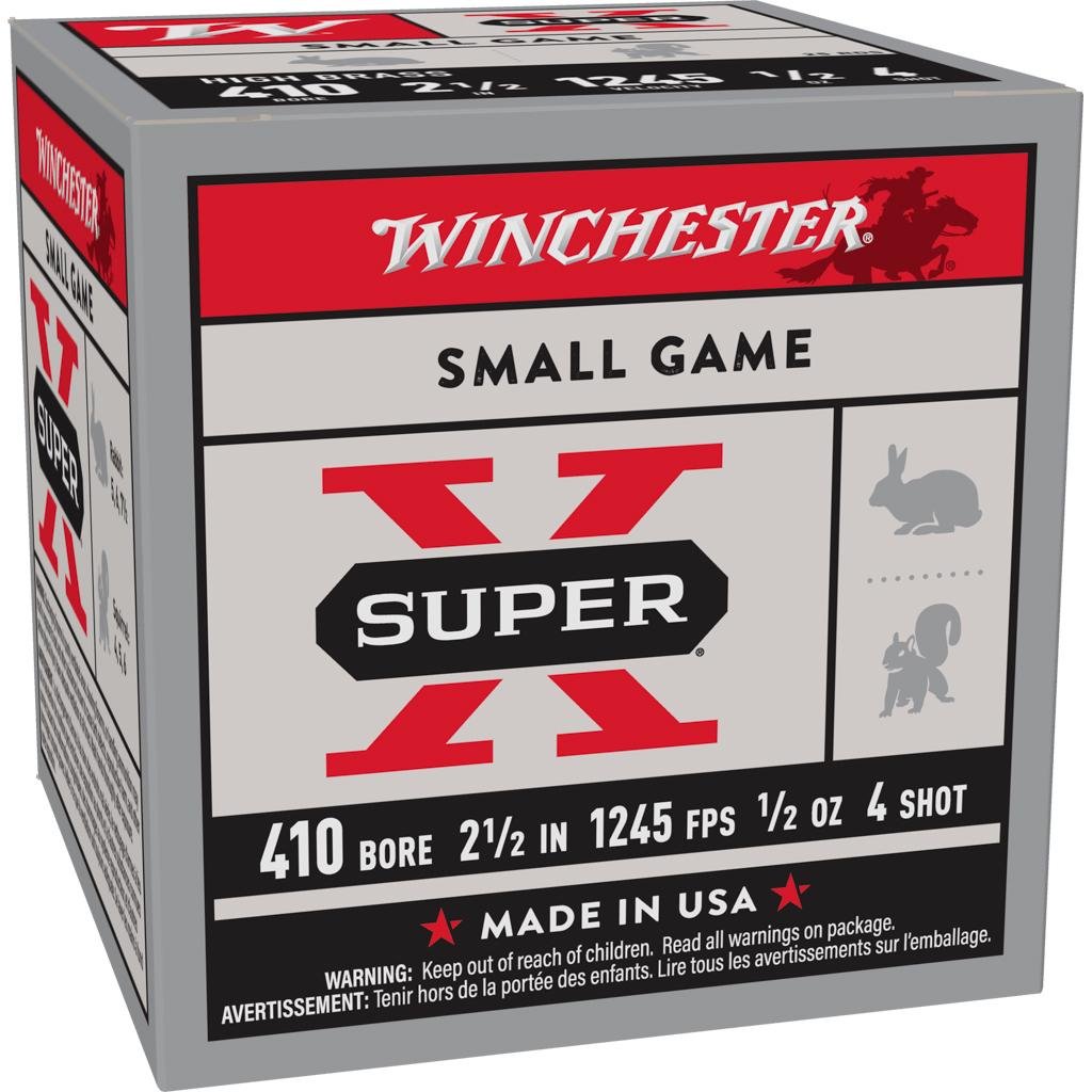 Winchester X414 Super X 410 Gauge 2.50 in 1/2 oz 4 Shot 25 Rounds - Winchester - .410 Bore