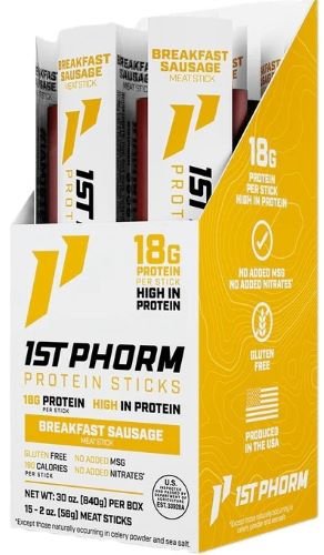 1ST PHORM Protein Beef Sticks Breakfast Sausage 15 Pack - 1ST PHORM