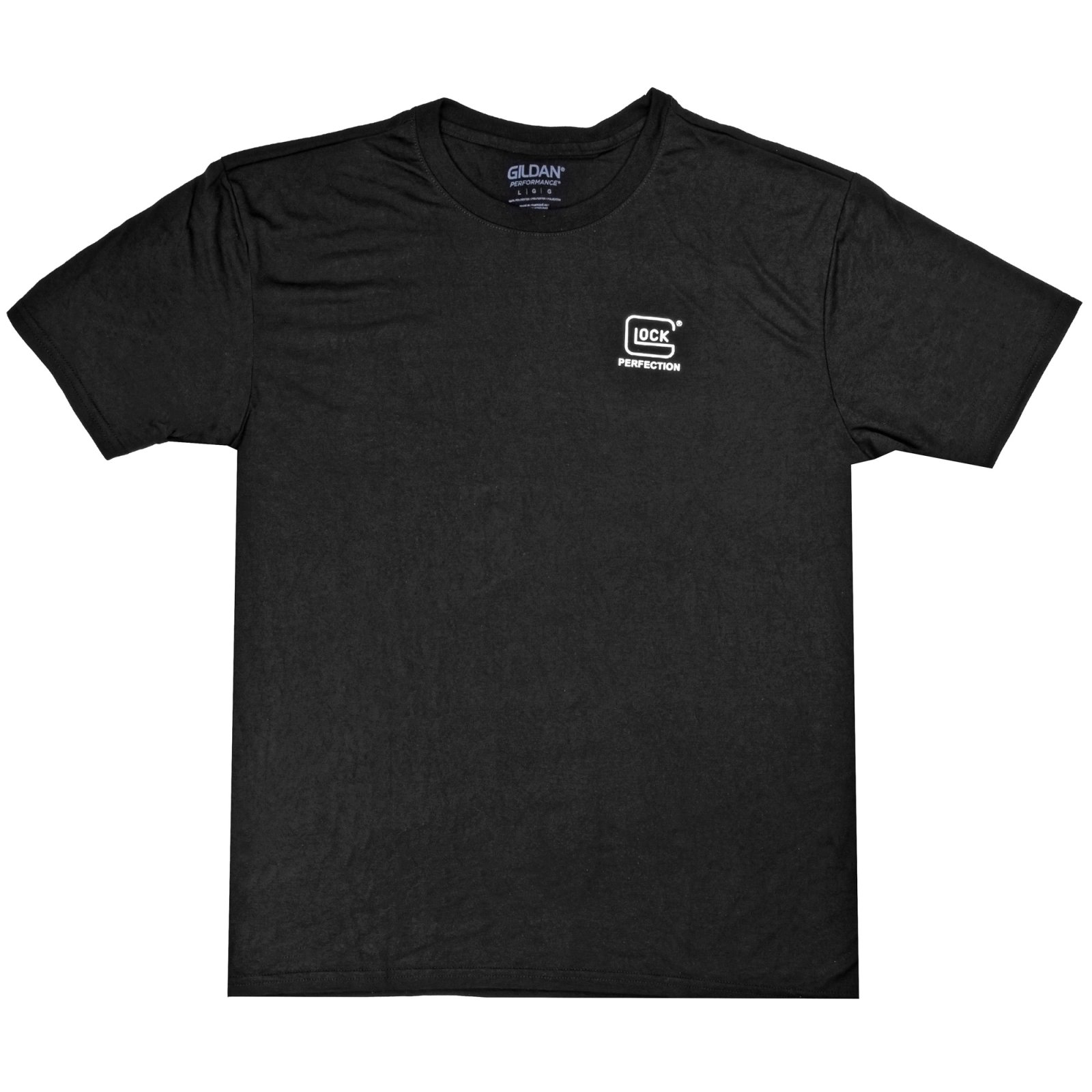 Buy Glock AA11001 T-Shirt Black Large 100% Cotton Short Sleeve Silver Logo online