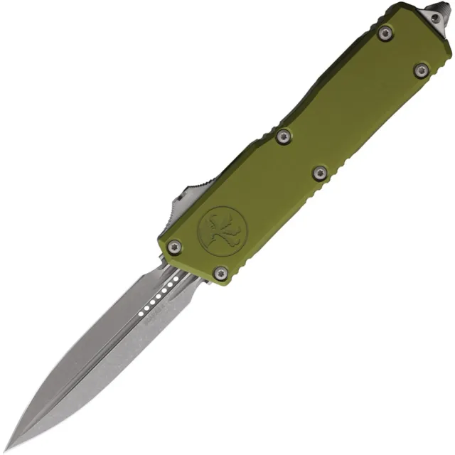 Microtech Scarab II G3 3.97 In D/E Apocalyptic OD Green Aluminum Handle - MICROTECH