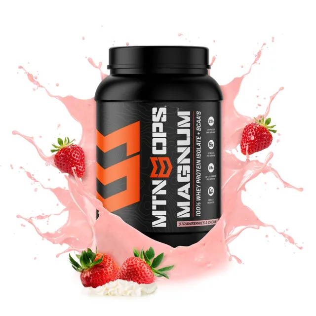 MTN Ops 3105430129 Magnum Protein Strawberries & Cream, 23g Protein, 5g BCAAs