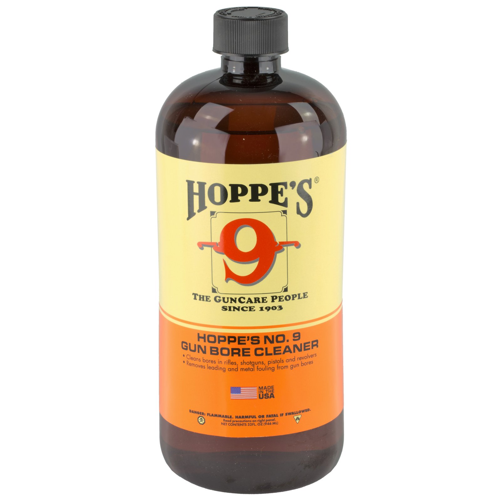 Hoppes 932 Gun Bore Cleaner 32 oz Removes Powder Lead Metal Fouling - Hoppe's - 32 OZ