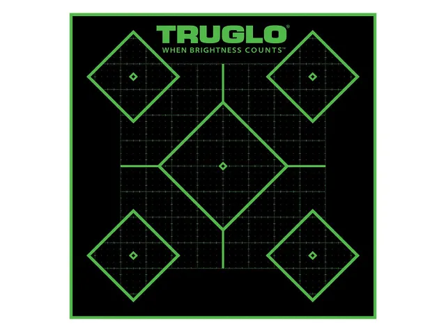 TruGlo TG14A25BB Tru-See 5-Diamond Self-Adhesive Targets 12"x12" 25 Pack - TruGlo