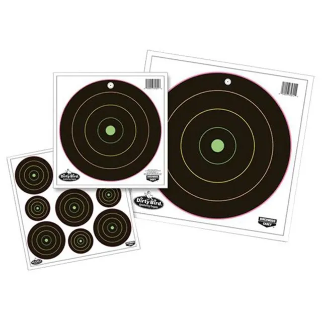 Birchwood Casey Dirty Bird Multi-Color Splattering Target 12" Bullseye Tagboard Hanging 10 Pack - Birchwood Casey - 12"