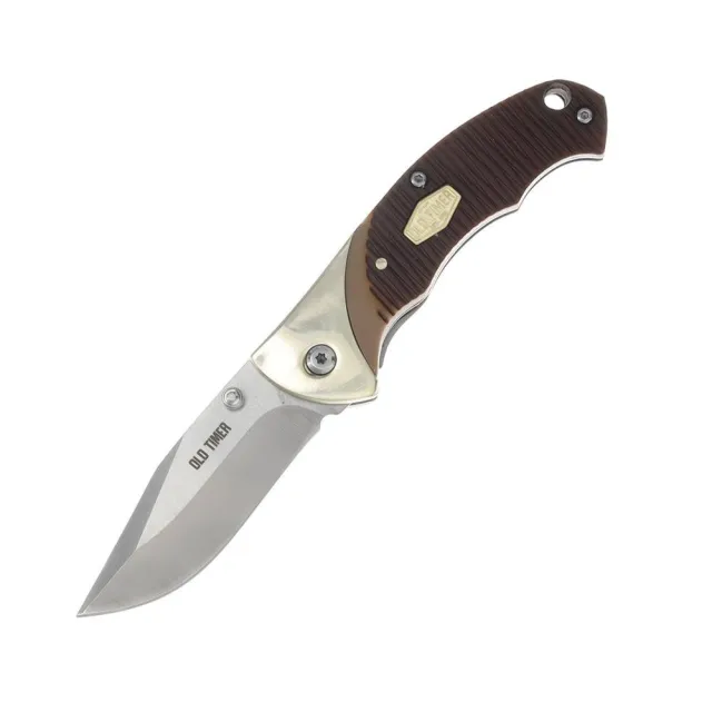 Old Timer Clip Folding Knife 2-3/4 Clip Point Blade Brown - Battenfeld Technologies for sale at Bang-Bang Tactical