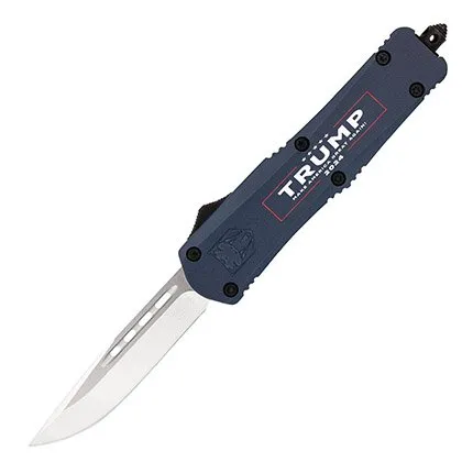 CobraTec MTRP24BLUDNS OTF FS-3 Medium Trump Blue Drop Point Knife - CobraTec Knives