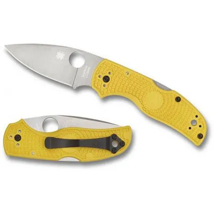Spyderco C41PYL5 Native 5 Salt 2.5" Yellow LC200N Knife - SPYDERCO