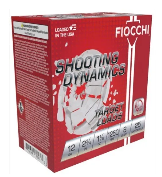 Fiocchi Ammunition 12SD18X8 - SD 12GA 2.75IN 8 1.125OZ 1250FPS 25RD - Fiocchi - 12 GAUGE
