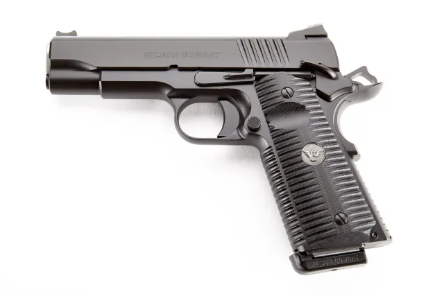 Wilson Combat ACPCOM45 ACP Commander 4.25" 8+1 Black G10 Grip Fiber Optic - Wilson Combat - 45 ACP for sale at Smoke Wagon Firearms