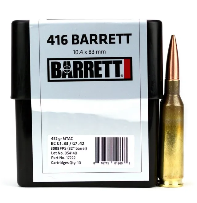 Barrett 17222 MTAC 416 Ammo 452 gr. 10 rd. Box