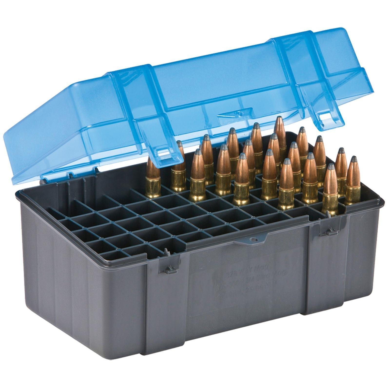 Plano 123050 Ammo Box 50Rd Large Rifle Flip Top Blue - Plano Molding Company