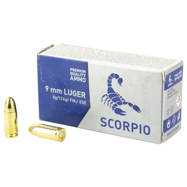 STV Technology S9MM124F Scorpio 9MM 124 Grain FMJ Ammo 50 Rounds - STV Technology - 9MM