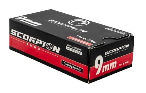 Scorpion 9115FMJ-T50 9mm 50Rd Premium Ammo - Scorpion Ammo