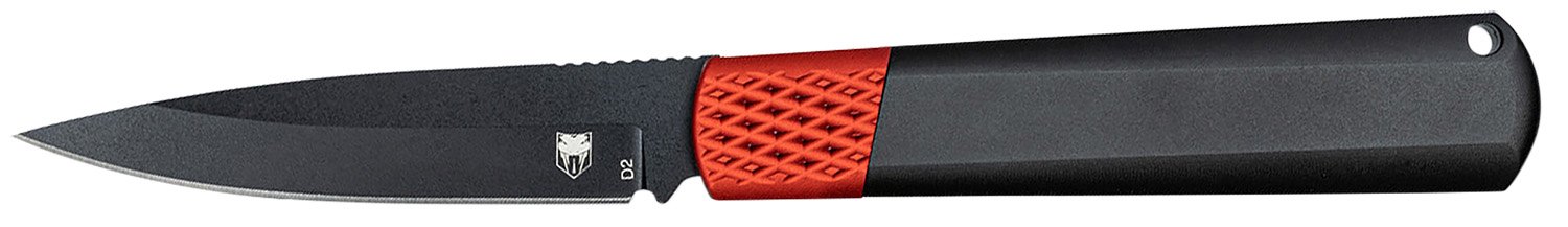 CobraTec CTGHRBRB Gideon 3" D2 Blade Black/Red Aluminum Handle Knife - CobraTec Knives