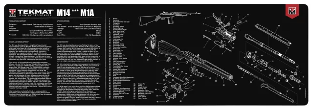 Buy TekMat TEKR36M14 M14 Cleaning Mat Springfield M1A Parts Diagram 12" x 36" online