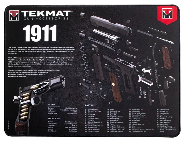 Buy TekMat TEKR2019113D Ultra 20 Cleaning Mat Black/White Rubber 15"x20" 1911 Parts Diagram online