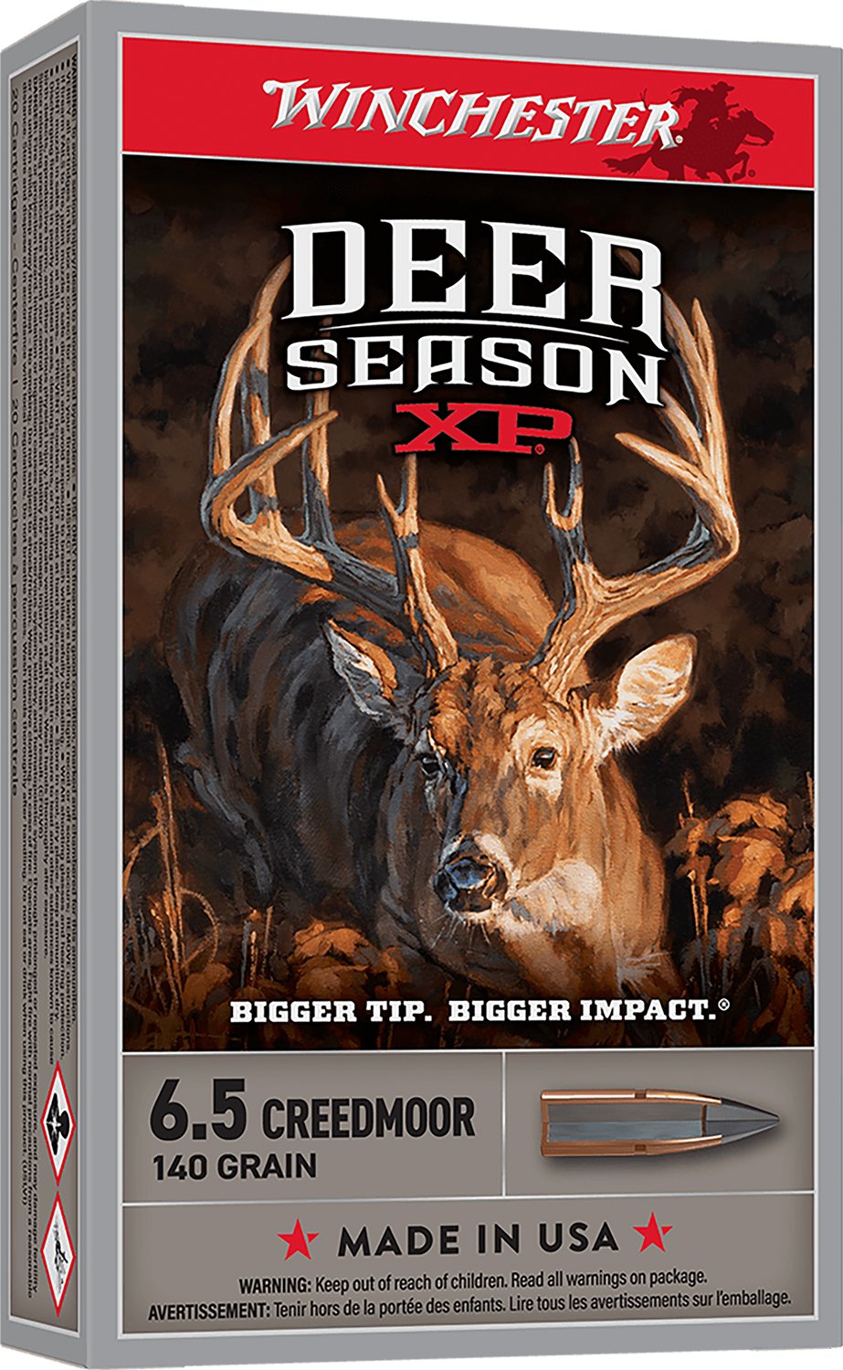 Winchester Deer Season XP Rifle Ammunition 6.5 Creedmoor 140gr PT 2900 fps 2650 fps 20/ct - Winchester - 6.5 CREEDMOOR