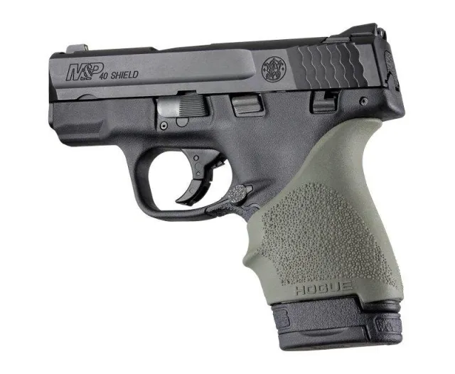 Hogue 18401 HandALL Beaver Tail Grip Sleeve OD Green Fits M&P Shield LC9 - Hogue