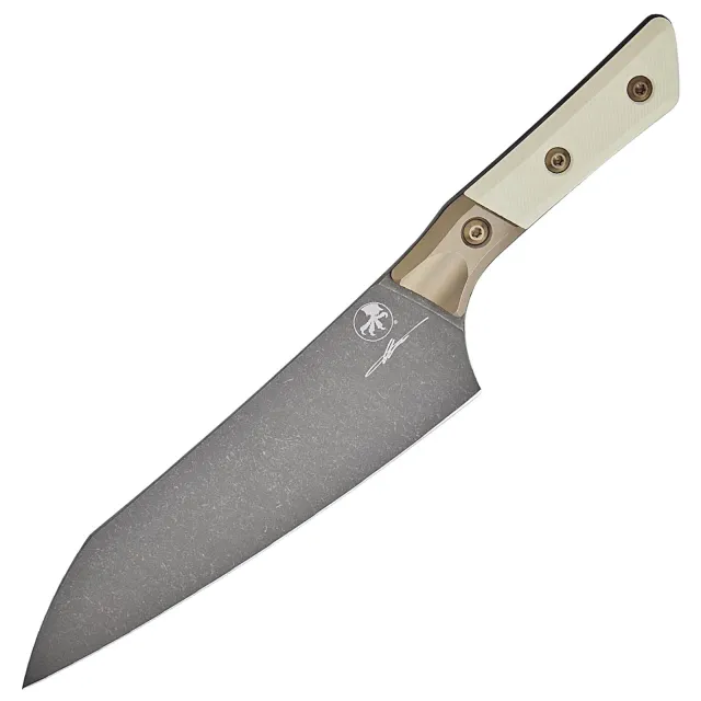 Microtech 3000B-1DLCIVS 8 In Chef Knife Single Edge DLC Ivory G-10 - MICROTECH