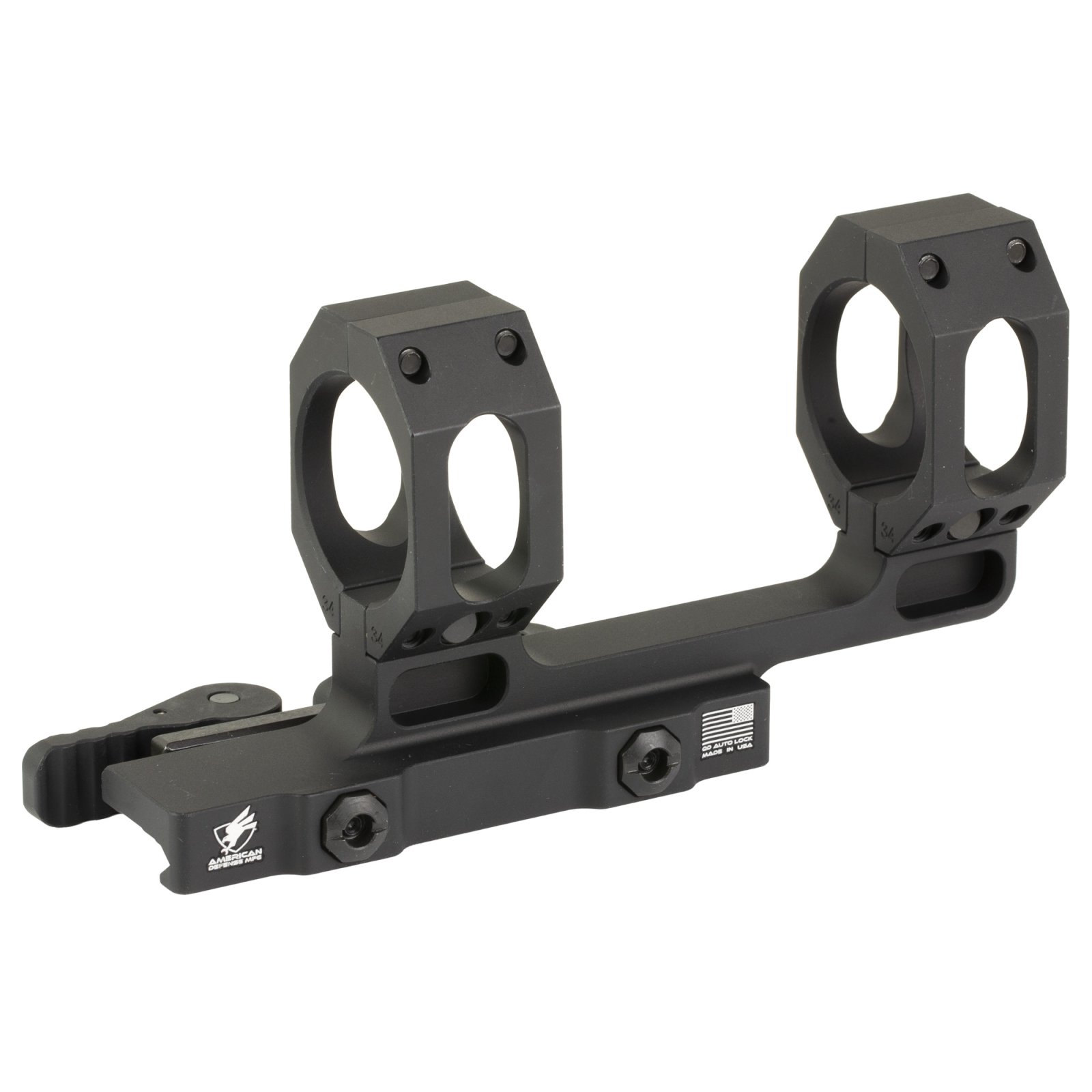 American Defense AD-RECON-M-34-STD Quick Detach 34mm Scope Mount Black - American Tactical Imports