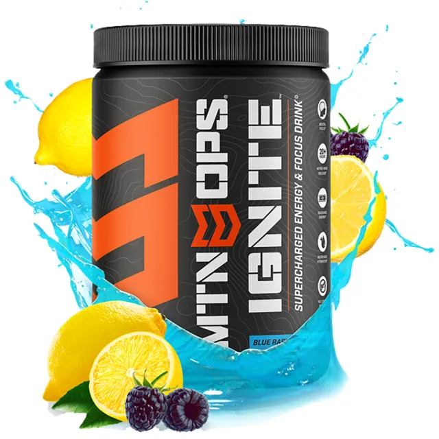 MTN OPS Ignite Blue Raspberry Lemonade Energy Drink Mix - MTN OPS