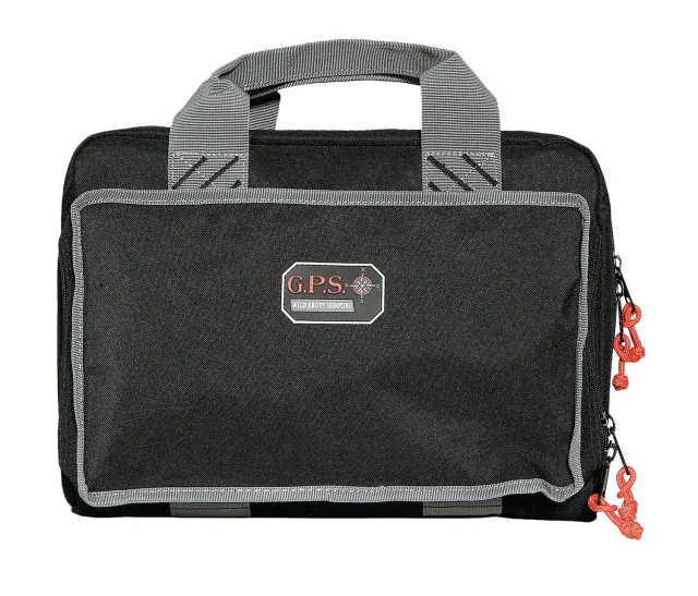 GSM Outdoors GPS-1310PC Quad Pistol Case Black 4-Handgun Mag Storage - GSM Outdoors