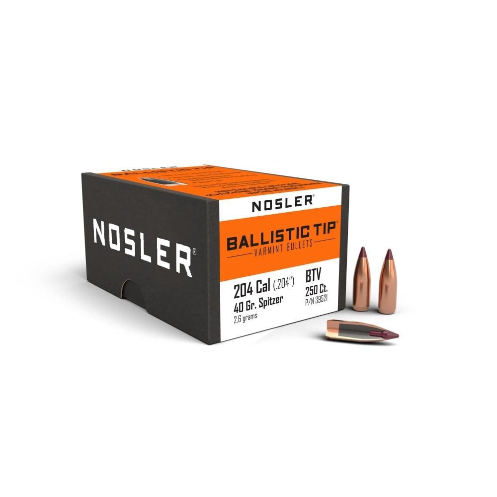 Nosler NOS 39521 Ballistic Tip Varmint Bullets .204 Cal 40gr 250ct - Nosler - 20 CALIBER