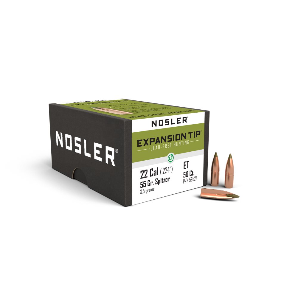 Nosler E-Tip Bullets 22 Caliber 55 Grains Spitzer Point Per 50 Md: - Nosler - .22
