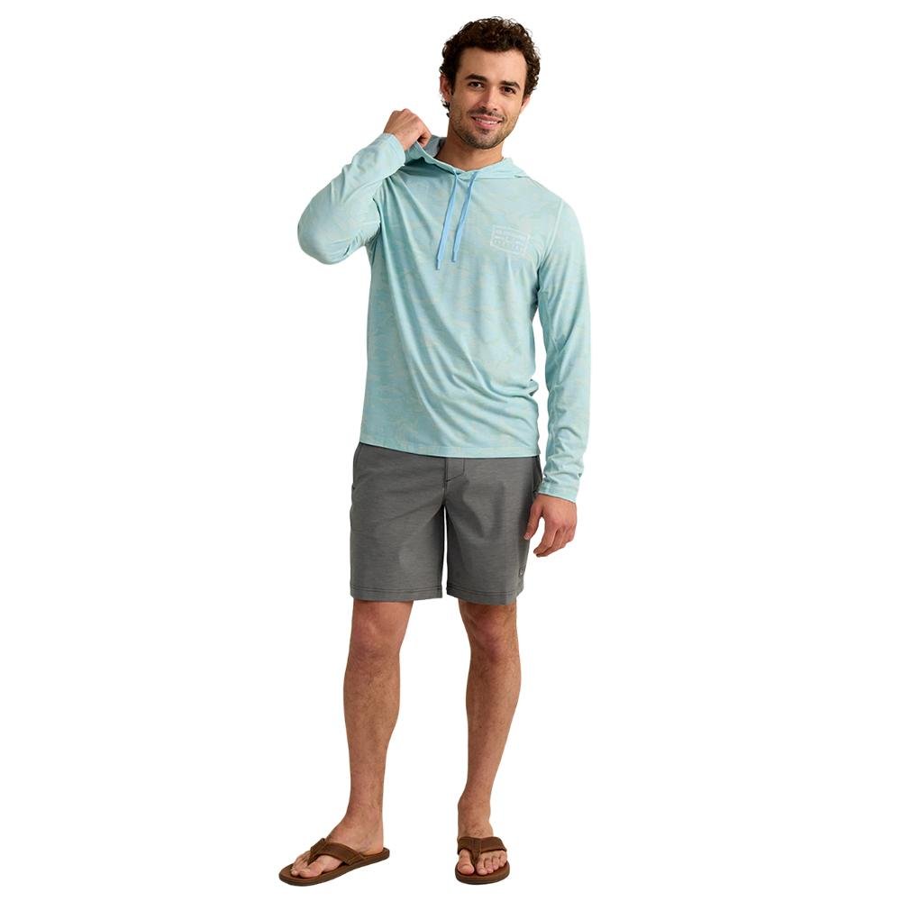 HUK Drift Performance Hoodie Long Sleeve Tech Heron Blue S - Marolina DBA HUK