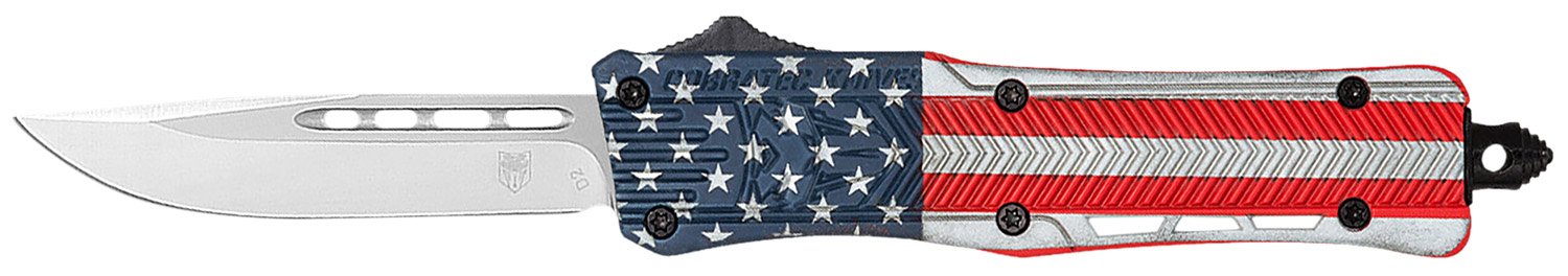 CobraTec CTK-1 SUSACTK1SDNS 2.75" D2 Steel OTF Knife, Flag Handle - CobraTec Knives
